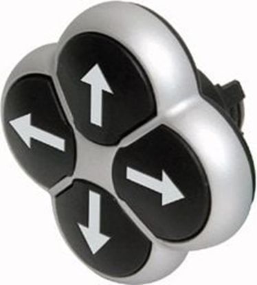 Attēls no Eaton Napd przycisku 4-ro pozycyjny czarny strzaki z samopowrotem M22-DI4-S-X7 (286338)