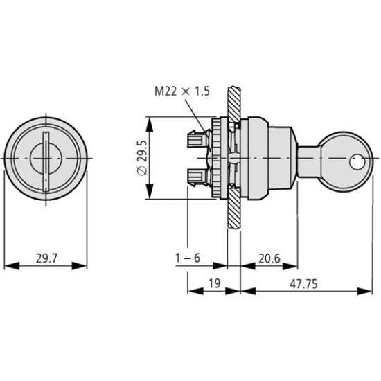 Picture of Eaton Przycisk z kluczykiem M22-WRS-A1 229092