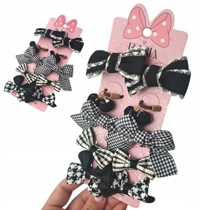 Picture of eCarla Zestaw frotek gumek do wosów 10w1 na plakietce Kokardki czarno-biae GUM172 1 op. - 10 szt.