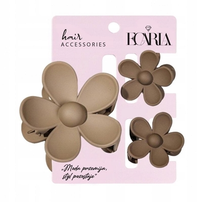 Picture of eCarla Zestaw spinki do wosów klamrowe 3w1 Kwiat XL + 2 szt. mini spinek SP435