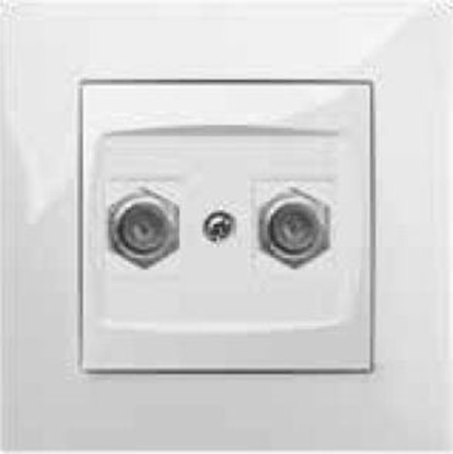 Attēls no Elektro-Plast Gniazdo antenowe Carla podwójne 2x TV bez ramki biae (1787-10)