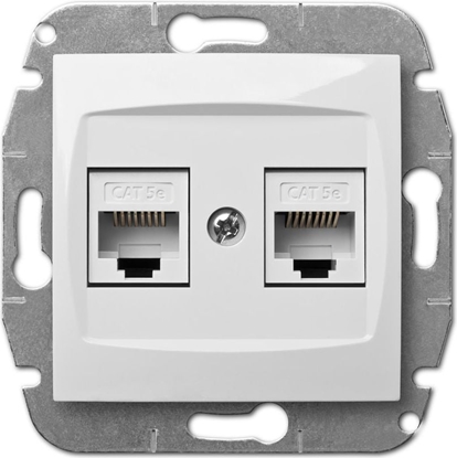 Attēls no Elektro-Plast Gniazdo komputerowe Carla 2xRJ45 cat 5e biae (1749-10)