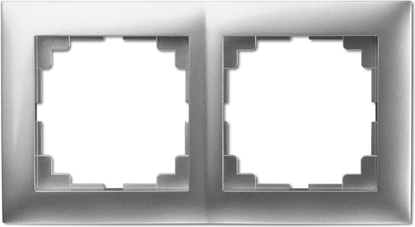 Attēls no Elektro-Plast Ramka podwójna Sentia uniwersalna srebrny (1472-56)