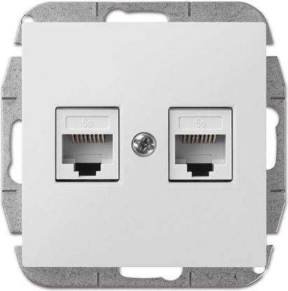 Attēls no Elektro-Plast Sentia Gniazdo komputerowe podwójne RJ45 kat.5e biae (1449-10)