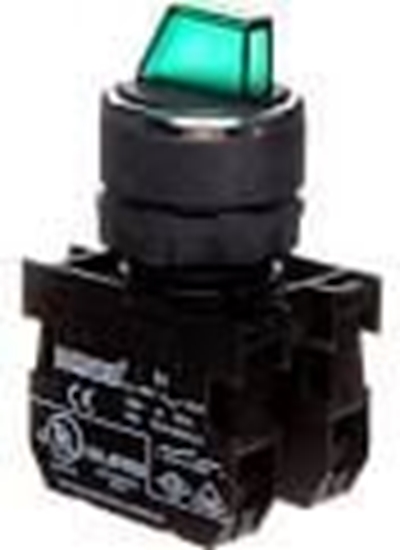 Picture of Emas Przycisk pokrtny 3 pooeniowy 2R stabilny podwietlany 100-250V zielony (T0-B101SL30Y)