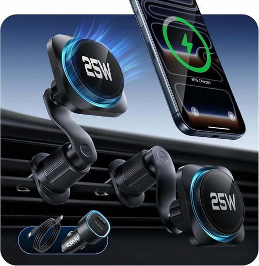 Picture of ESR OMNILOCK CRYOBOOST MAGNETIC MAGSAFE VENT CAR MOUNT WIRLESSS CHARGER QI2.2 25W BLACK