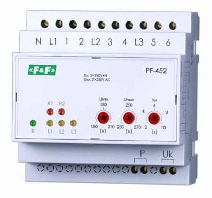 Изображение F&F Automatyczny przecznik faz z wyjciem napicia fazowego 400V/2x230V+N (PF-452)