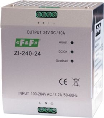 Attēls no F&F Zasilacz impulsowy 230VAC/24VDC 240W 10A (ZI-240-24)