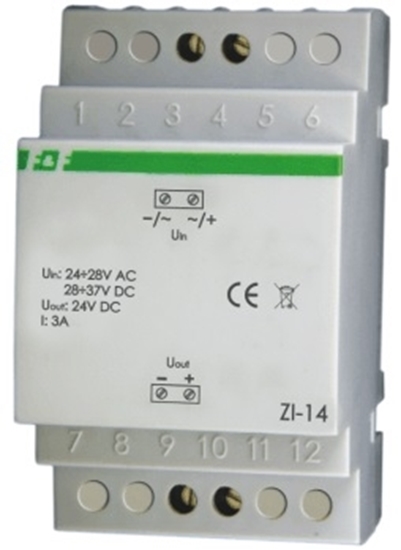 Изображение F&F Zasilacz impulsowy 24VAC/24VDC 72W 3A ZI-14