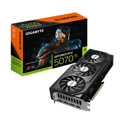 Attēls no Gigabyte GeForce RTX 5070 Ti WINDFORCE OC V2 16G | NVIDIA | 16 GB | GeForce RTX 5070 Ti | GDDR7 | HDMI ports quantity 1 | PCI-E 5.0