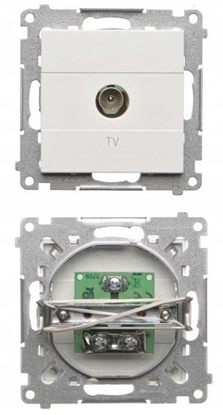 Attēls no Kontakt-Simon Gniazdo antenowe TV 55 TAK1.01/111 pojedyncze modu. Do instalacji indywidualnych biay mat