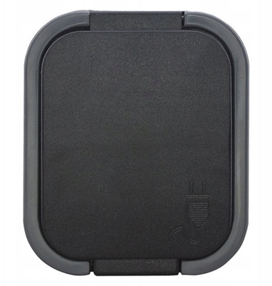 Attēls no Gniazdo pojedyncze n/t 2P+Z, bryzgoszczelne z klapk B2, IP54, NT-16B2, szary/czarny,OR-OE-7805/GB