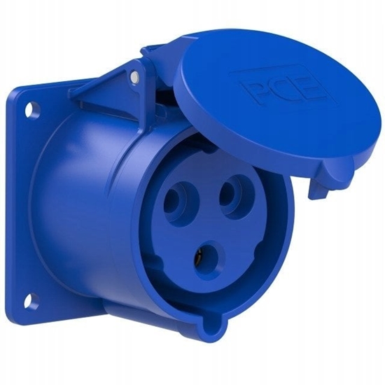 Picture of Gniazdo tablicowe 32A 3P 230V /75x75/ niebieskie IP44 TWIST 323-6f7