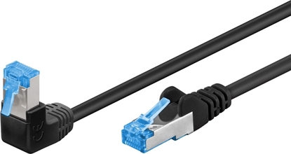 Attēls no Goobay Patchcord S/FTP Kat. 6A Prosty / Ktowy 90 Czarny 0,25m