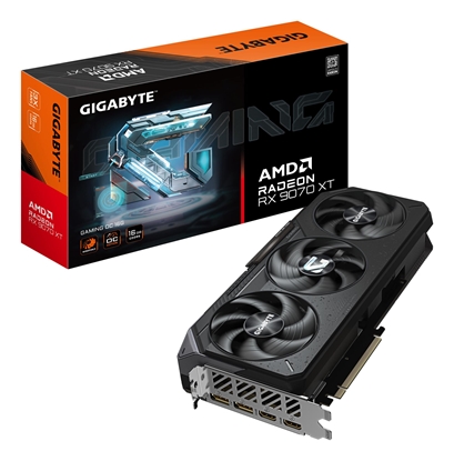 Picture of Graphics Card|GIGABYTE|AMD|Radeon RX 9070 XT|16 GB|GDDR6|256 bit|PCI Express 5.0|Active|R9070XTGAMINGOC-16GD1.0