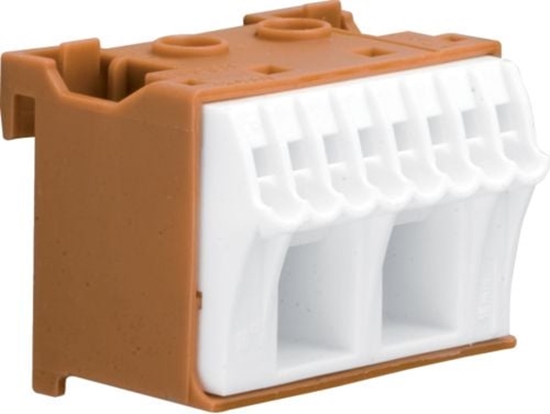 Изображение Hager Blok samozacisków 63A QC brzowy 10 przyczy 33x45x45mm (KN10P)