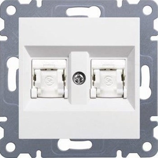 Picture of Hager Gniazdo komputerowe LUMINA2 podwójne RJ45 kat.5e UTP biae - WL2120