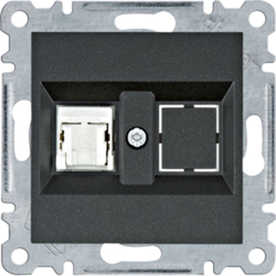 Picture of Hager Lumina Gniazdo komputerowe pojedyncze RJ45 kat.5e UTP czarne WL2113