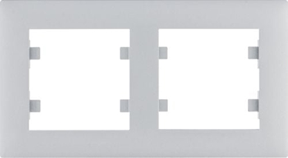 Attēls no Hager Lumina intense ramka 2-krotna pozioma srebrna (WL5722)