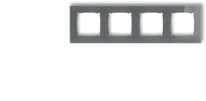 Attēls no ICON Ramka uniwersalna poczwórna kwadratowa - efekt szka (ramka: grafitowa spód: grafitowy mat) 28-28-IRSK-4