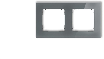 Attēls no ICON Ramka uniwersalna podwójna kwadratowa - efekt szka (ramka: grafitowa spód: grafitowy mat) 28-28-IRSK-2