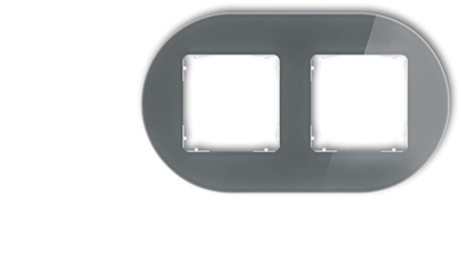 Attēls no ICON Ramka uniwersalna podwójna okrga - efekt szka (ramka: grafitowa spód: biay) 28-0-IRSO-2