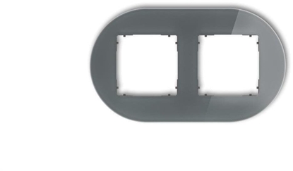 Attēls no ICON Ramka uniwersalna podwójna okrga - efekt szka (ramka: grafitowa spód: grafitowy mat) 28-28-IRSO-2