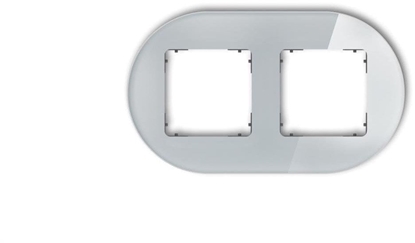 Attēls no ICON Ramka uniwersalna podwójna okrga - efekt szka (ramka: szara spód: grafitowy mat) 15-28-IRSO-2