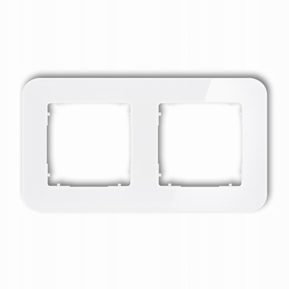 Attēls no ICON Ramka uniwersalna podwójna zaokrglona - efekt szka (ramka: biaa spód: biay) 0-0-IRSZ-2