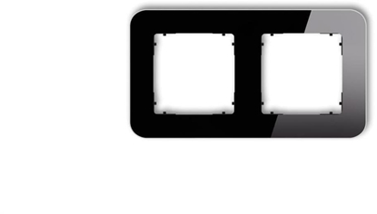 Attēls no ICON Ramka uniwersalna podwójna zaokrglona - efekt szka (ramka: czarna spód: czarny) 12-12-IRSZ-2