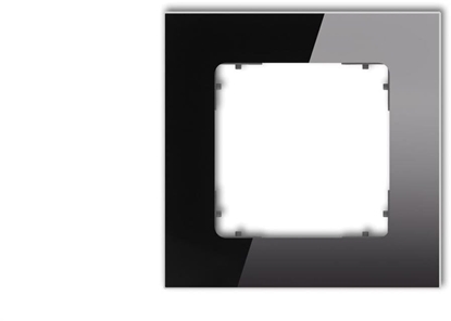 Attēls no ICON Ramka uniwersalna pojedyncza kwadratowa - efekt szka (ramka: czarna spód: grafitowy mat) 12-28-IRSK-1