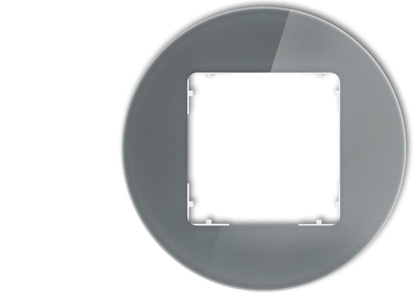 Attēls no ICON Ramka uniwersalna pojedyncza okrga - efekt szka (ramka: grafitowa spód: biay) 28-0-IRSO-1