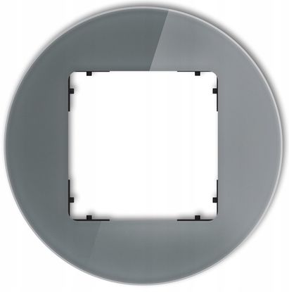 Attēls no ICON Ramka uniwersalna pojedyncza okrga - efekt szka (ramka: grafitowa spód: czarny) 28-12-IRSO-1