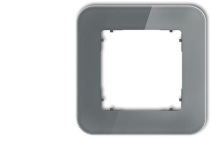 Attēls no ICON Ramka uniwersalna pojedyncza zaokrglona - efekt szka (ramka: grafitowa spód: grafitowy mat) 28-28-IRSZ-1