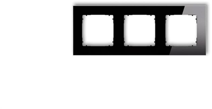 Attēls no ICON Ramka uniwersalna potrójna kwadratowa - efekt szka (ramka: czarna spód: czarny) 12-12-IRSK-3