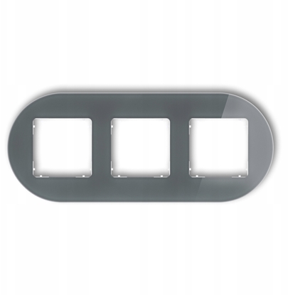 Attēls no ICON Ramka uniwersalna potrójna okrga - efekt szka (ramka: grafitowa spód: biay) 28-0-IRSO-3