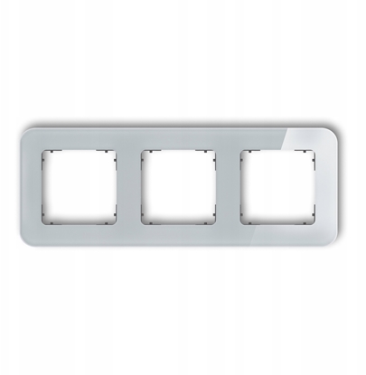 Attēls no ICON Ramka uniwersalna potrójna zaokrglona - efekt szka (ramka: szara spód: grafitowy mat) 15-28-IRSZ-3