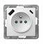 Picture of IMPRESJA Gniazdo pojedyncze z uziemieniem z przesonami torów prdowych, z adowark USB A+C biay GP-1YZPUSBAC/m/00