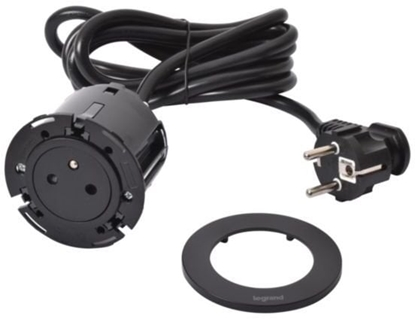 Attēls no INCARA Gniazdo meblowe DISQ 60 2p+z 2,0 m czarny 654721