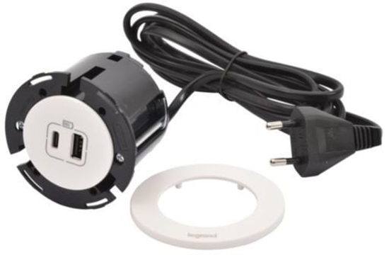 Picture of INCARA Gniazdo meblowe DISQ 60 USB A+C 2,0 m biay 654730