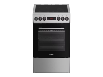 Picture of INDESIT Cooker | IS5V8CSX/P | Hob type Ceramic | Oven type Electric | Stainless Steel | Width 50 cm | Grilling | Depth 60 cm | 55 L
