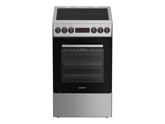 Picture of INDESIT Cooker | IS5V8CSX/P | Hob type Ceramic | Oven type Electric | Stainless Steel | Width 50 cm | Grilling | Depth 60 cm | 55 L