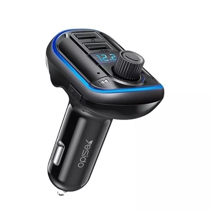 Изображение yesido Y44 MP3 Player Bluetooths Cigarette Lighter Auto Charge Universal U Disk 2 Usb Car Charger Black
