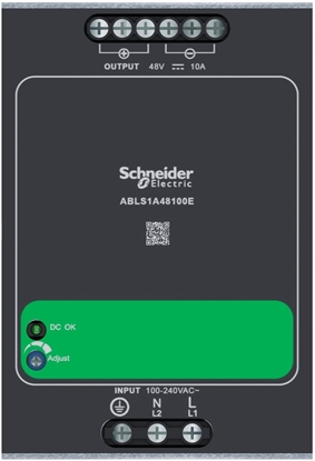 Attēls no Jednofazowy zasilacz, zasilanie 100340 V AC, wyjcie 48 V DC, 480 W, DIN-rail, IP20, Easy Modicon ABL2, ABLS1A48100E