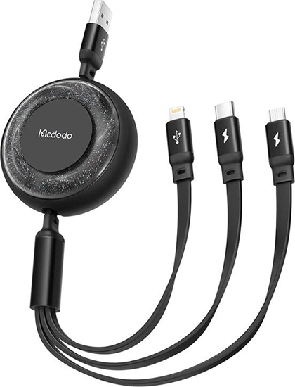 Picture of Kabel USB Mcdodo USB-A - USB-C + micro-B + Lightning 1.2 m Czarny (CA-3570)