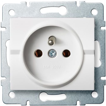 Attēls no Kanlux Gniazdo Logi 1-krotne francuskie z uziemieniem biae (25090)