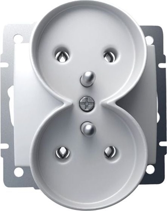 Attēls no Kanlux Gniazdo Logi 2-krotne francuskie z uziemieniem biae (25092)