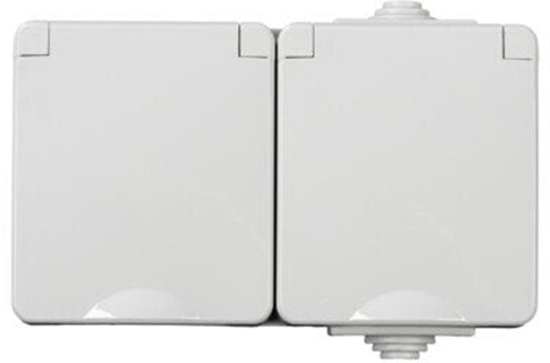 Picture of Kanlux Gniazdo zasilajce podwójne francuski z ochron styków TEKNO IP65GR GN1x2P+Z hermetyczny natynkowy IP65 szary 39224