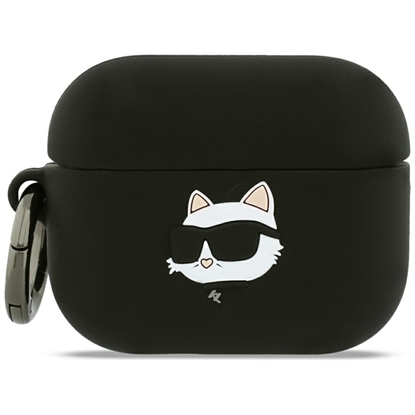 Изображение Karl Lagerfeld 3D Logo NFT Choupette Head Silicone Case for Apple AirPods Pro 3