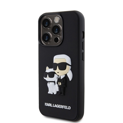 Изображение Karl Lagerfeld 3D Rubber Karl and Choupette Case for iPhone 15 Pro / black